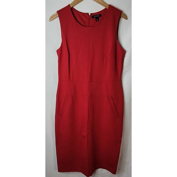 Lands End- Women's Sheath Dress with pockets- Red in color-size 8 - Picture 1 of 8